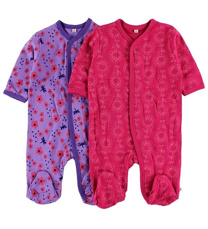 Pippi Nightsuits M/f - 2-Pack - Purple/Pink w. Print