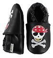 Fuzzies Soft Sole Leather Shoes - Philip - Black w. Pirate