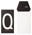 Design Letters Karte m. Umschlag - Schwarz m. Q