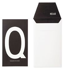 Design Letters Karte m. Umschlag - Schwarz m. Q