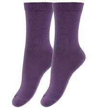 Fuzzies Strumpor - 2-pack - Mörklila