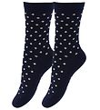 Fuzzies Socks - 2-Pack - Navy w. Beige Dots