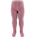 Fuzzies Tights - Vintage Rose w. Charcoal Dots
