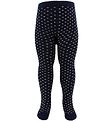 Fuzzies Strumpfhosen - Navy m. Beige Punkte