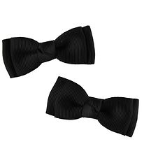 By Stær Bow Hair Clip - Double Bow - 2-Pack - 6 cm - Black