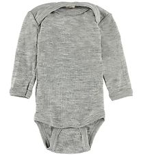 Engel Bodysuit - L/S - Wool/Silk - Grey Melange