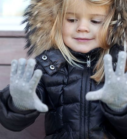 GoBabyGo Handschoenen - Grijs Gevlekt m. Dopjes