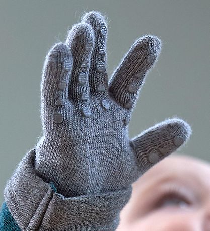 GoBabyGo Handschoenen - Grijs Gevlekt m. Dopjes