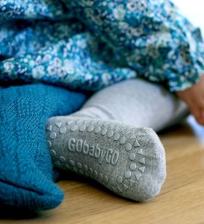GoBabyGo Non-Slip Tights - Wool - Grey Melange