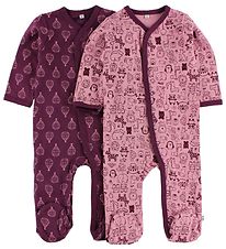Pippi Nightsuits M/f - 2-Pack - Pink/Purple w. Print