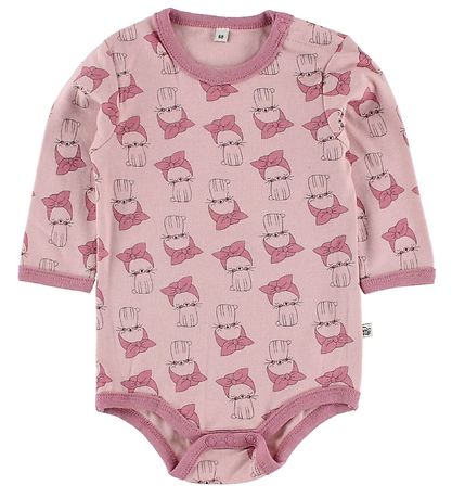 Pippi Baby Bodies l/ä - 4er-Pack - Rosa/Lila m. Muster