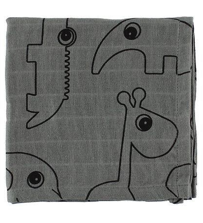 Done By Deer Muslin Cloth - 70x70 - 2-Pack - Grey w. Elphee