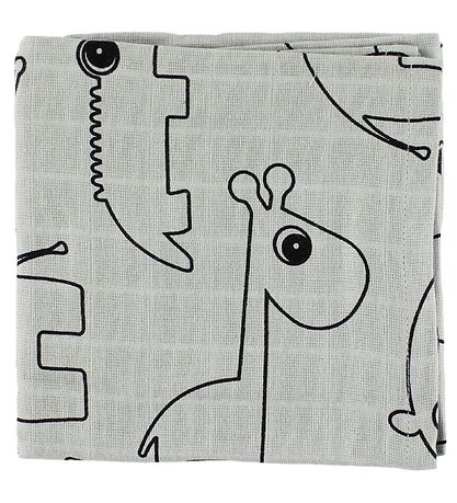 Done By Deer Muslin Cloth - 70x70 - 2-Pack - Grey w. Elphee