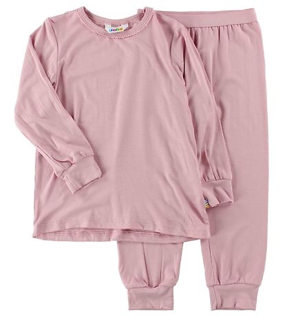 Joha Pyjama set - Bamboe - Roze m. Kant
