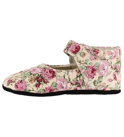 Fuzzies Ballerina Slippers - Powder w. Flowers