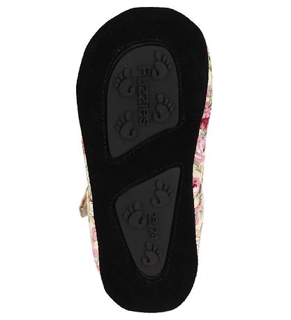 Fuzzies Ballerina Slippers - Powder w. Flowers