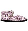 Chaussons Ballerines Fuzzies - Viola - Blanc av. Fleurs
