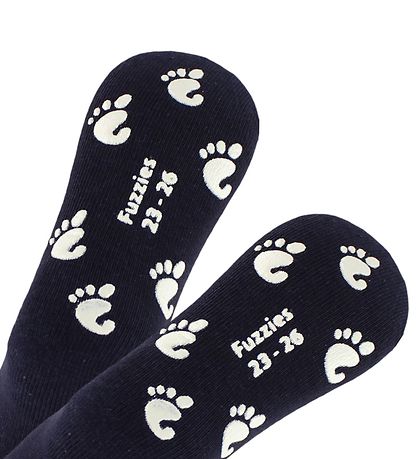 Fuzzies Socks w. Non-Slip - Navy