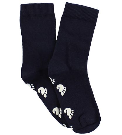 Fuzzies Socks w. Non-Slip - Navy