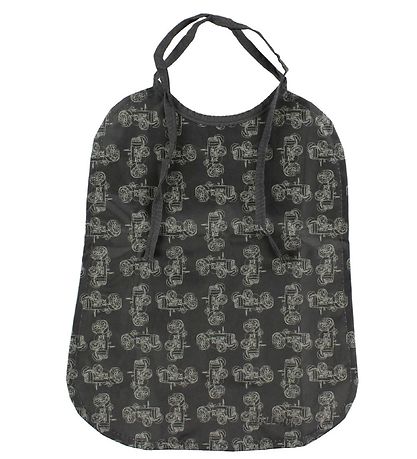 Smallstuff Bib - Long - Charcoal w. Tractors