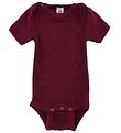Engel Bodysuit s/s - Wool/Silk - Plum