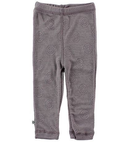 Smallstuff Leggings - Wool - Lavender w. Pointelle