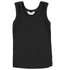 Joha Undershirt - Wool/Silk - Black w. Lace Borders