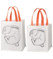 Bloomingville Storage Bags - 2 pcs - 30/40 cm - White/Coral M