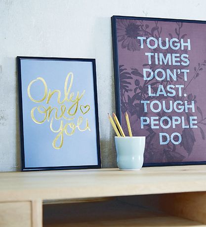 I Love My Type Poster - A4 - Only One You - Dusty Blue w. Text