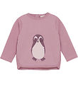 Minymo Sweatshirt - Dawn Pink w. Penguin Minymo Sweatshirt - Dawn Pink w. Penguin