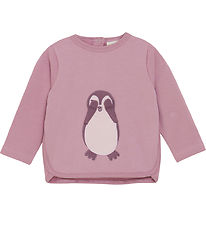 Minymo Sweatshirt - Dawn Pink w. Penguin Minymo Sweatshirt - Dawn Pink w. Penguin