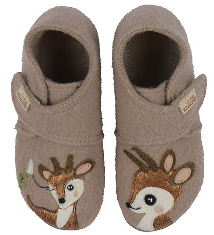 Living Kitzbühel Hausschuhe - Babyklettschuh - Zeitlos Taupe Living Kitzbühel Hausschuhe - Babyklettschuh - Zeitlos Taupe