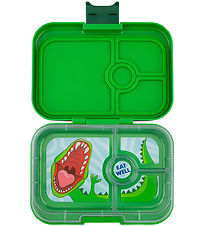 Yumbox Lunchbox w. 4 Rooms - Bento Panino - Jurassic Green - Din Yumbox Lunchbox w. 4 Rooms - Bento Panino - Jurassic Green - Din