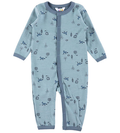 Grenouillère Joha - Laine/Coton - Bleu