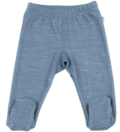 Joha Leggings w. Feet - Wool/Bamboo - Blue