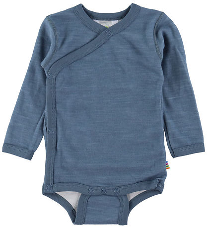 Joha Wrap Bodysuit L/æ - Wool/Bamboo - Blue