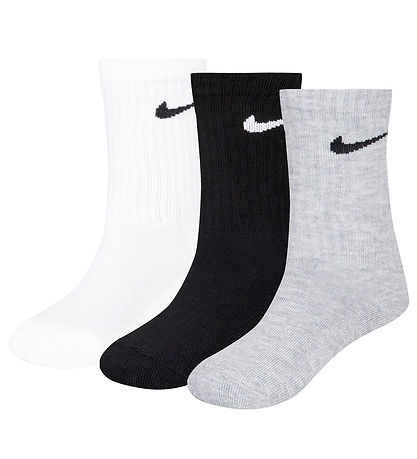 Nike Socks - Cushioned - 3-Pack - White/Black/Grey Nike Socks - Cushioned - 3-Pack - White/Black/Grey