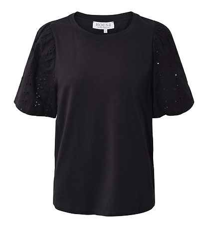 Hound T-shirt - Puff Sleeve Top - Black Hound T-shirt - Puff Sleeve Top - Black