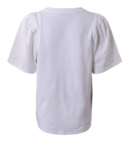 Hound T-shirt - Puff Sleeve Top - White