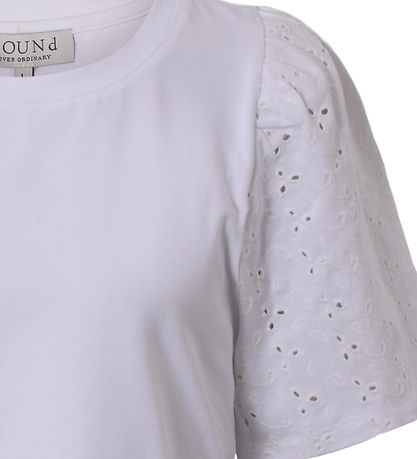 Hound T-shirt - Puff Sleeve Top - White