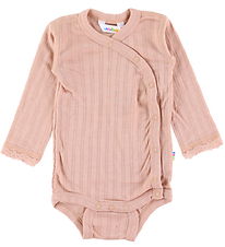 Joha Wrap Bodysuit L/æ - Wool/Silk - Peach Joha Wrap Bodysuit L/æ - Wool/Silk - Peach
