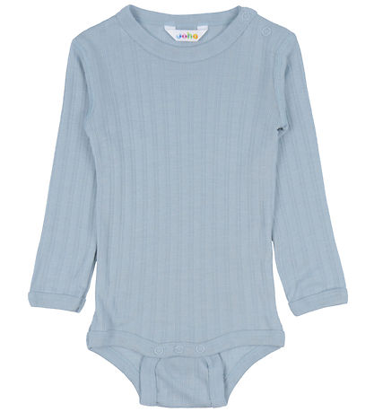 Joha Bodysuit L/æ - Wool/Silk - Dusty Blue