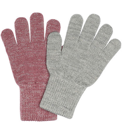 Melton Hanskar - 2 Pakki - Grátt/Grape Shake M. Glitter Melton Hanskar - 2 Pakki - Grátt/Grape Shake M. Glitter