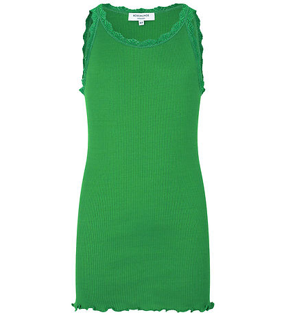 Rosemunde Top - Long - Silk/Cotton - Bright Green w. Lace Rosemunde Top - Long - Silk/Cotton - Bright Green w. Lace
