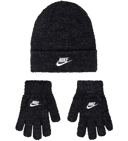 Nike Húfa/Hanski - Prjónað - Svart M. Glimmer
