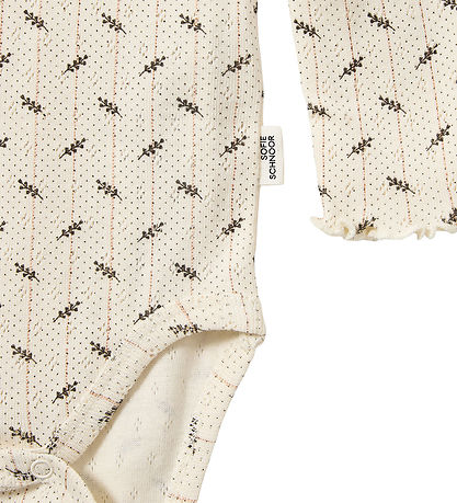 Sofie Schnoor Romper L/æ - Dicte - Antique White m. Print/Pointe