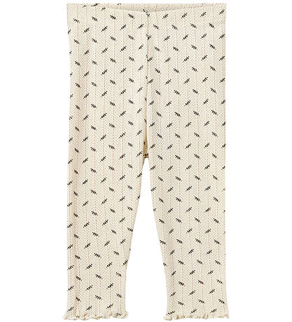 Sofie Schnoor Leggings - Naline - Antique White w. Print/Pointel