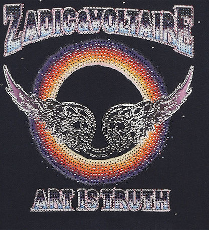 Zadig & Voltaire Hoodie - Cropped - Night w. Rhinestone