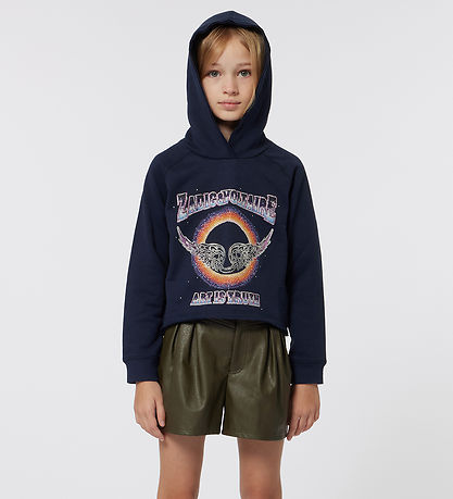 Zadig & Voltaire Hoodie - Cropped - Night w. Rhinestone