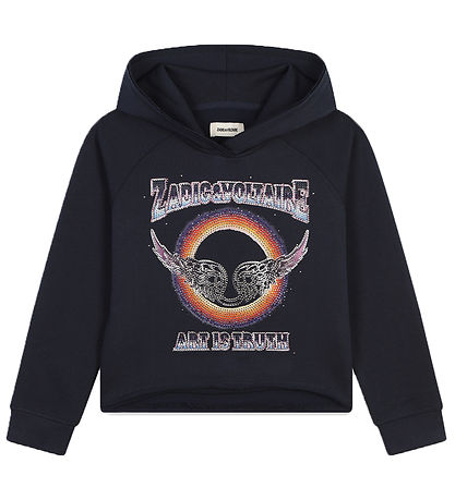 Zadig & Voltaire Hoodie - Cropped - Night w. Rhinestone